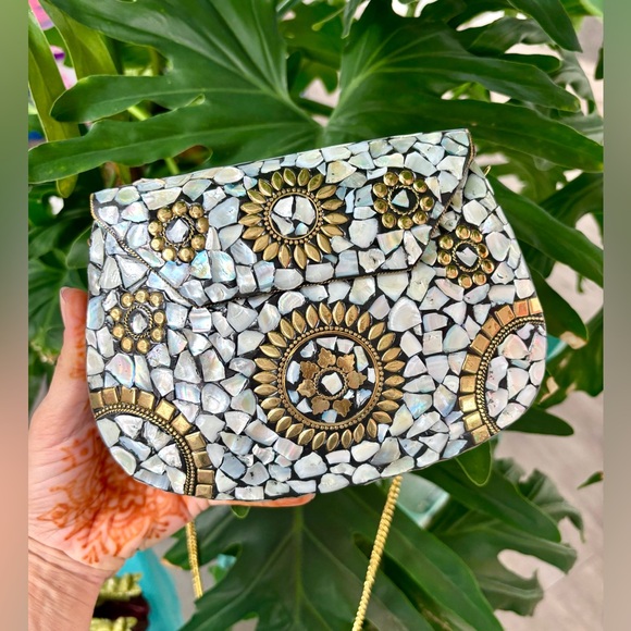 Handbags - Copper & Shell handbag from Morocco (Handcrafted)